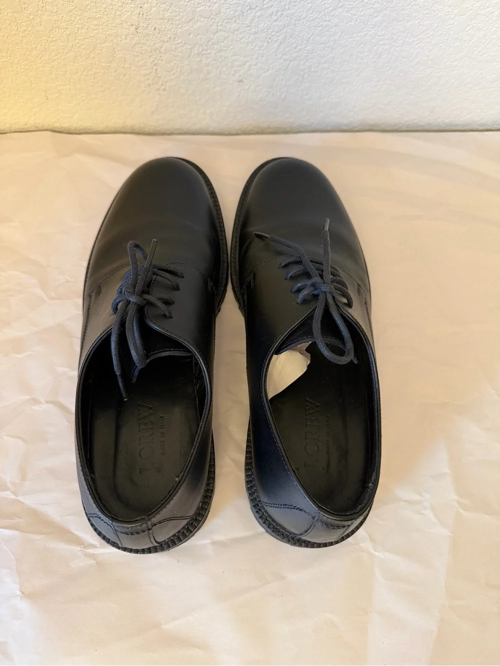 J. Crew Black Leather Derby Shoes for Men Sz 10